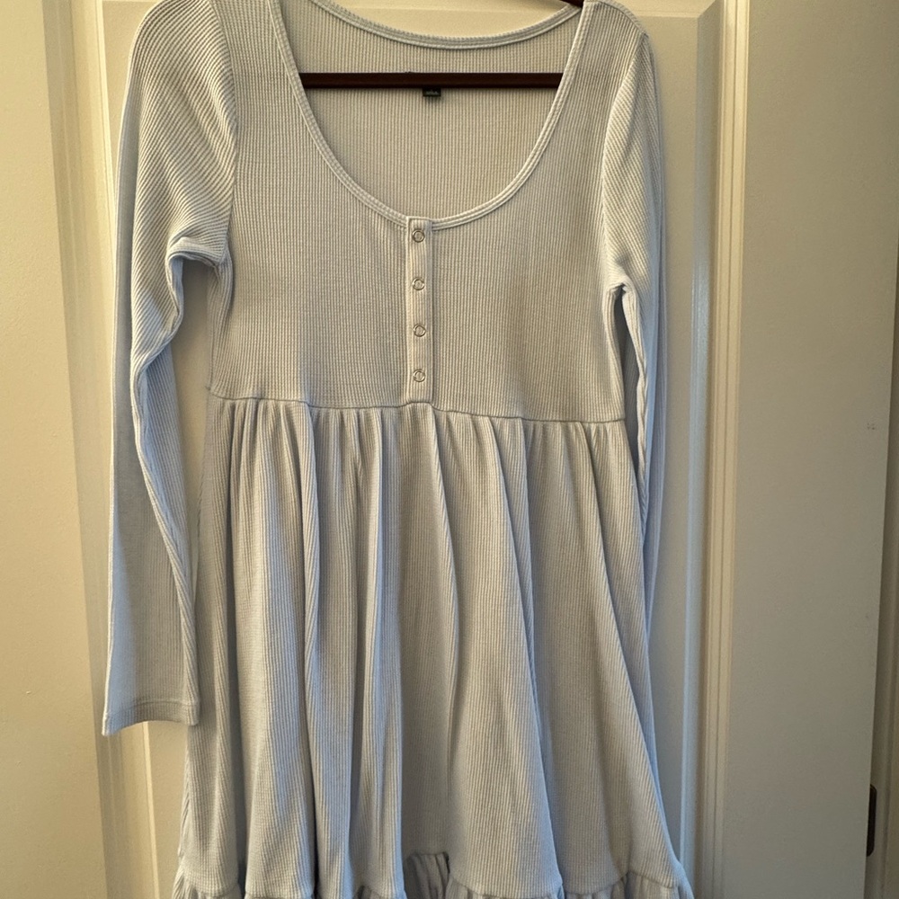 Light Blue Long Sleeve Dress